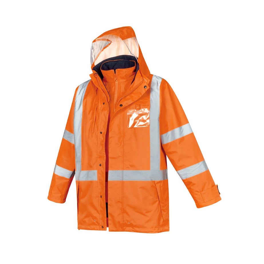 Syzmik ZJ616 Mens HiVis X Back Taped 4-in-1 Waterproof Jacket