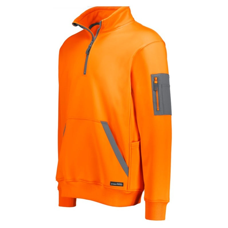 Syzmik ZT665 Unisex Hi Vis Streetworx Water Resistant 1/4 Zip Pullover