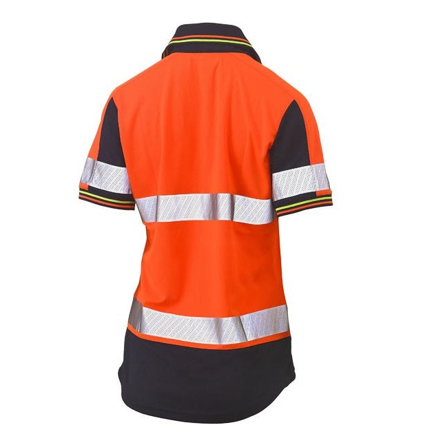 Bisley BKL1225T Womens S/S Taped Two Tone HiVis V-Neck Polo