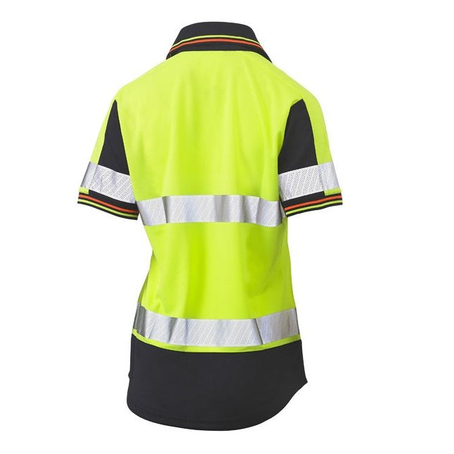 Bisley BKL1225T Womens S/S Taped Two Tone HiVis V-Neck Polo