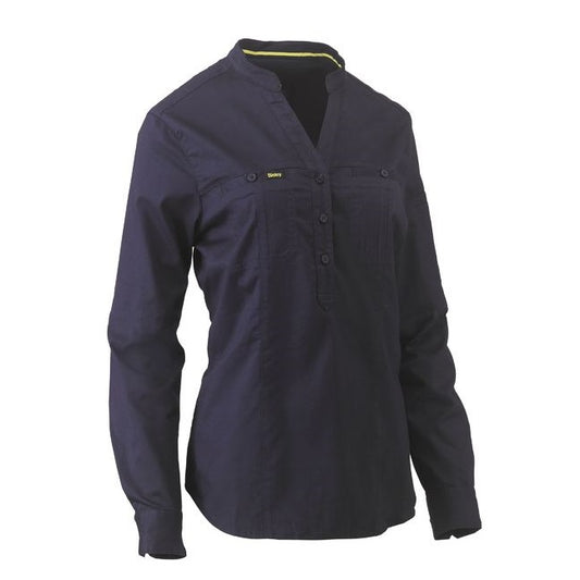 Bisley BLC6063 Womens Stretch V-Neck Closed Front Shirt
