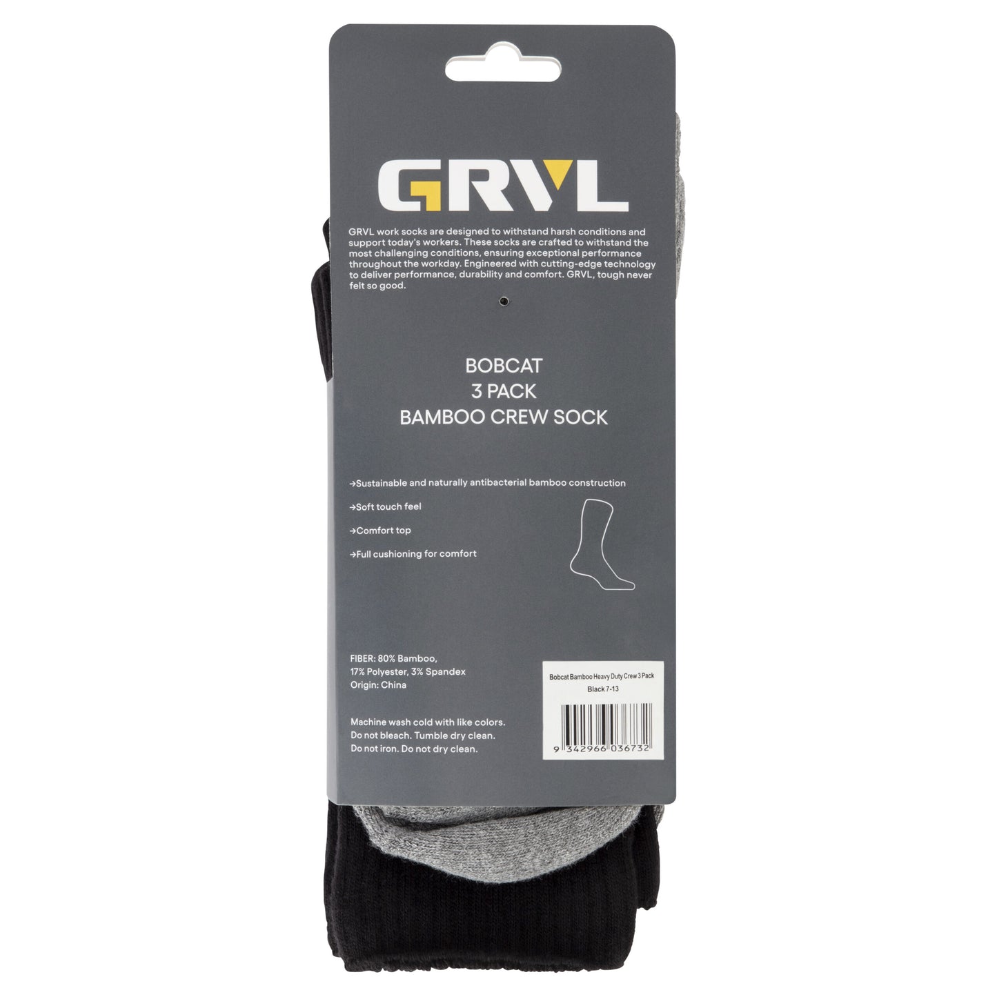 Grvl-S3 The Bobcat Bamboo 3 Pack Socks
