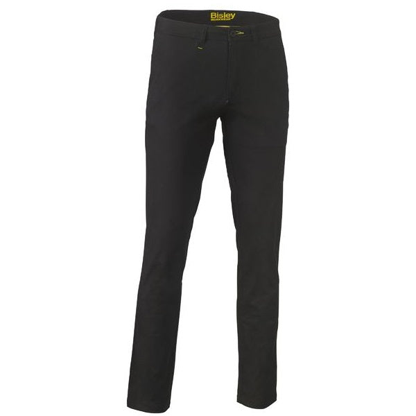 Bisley BP6008 Stretch Cotton Drill Men's work Pants in colour black - front view