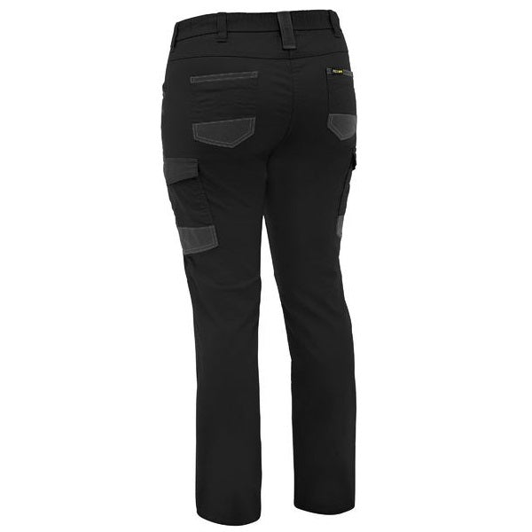 Bisley BPCL6338 Women's FLX & Move™ Stretch Canvas Elastic Waist Cargo Pants colour black - Back view