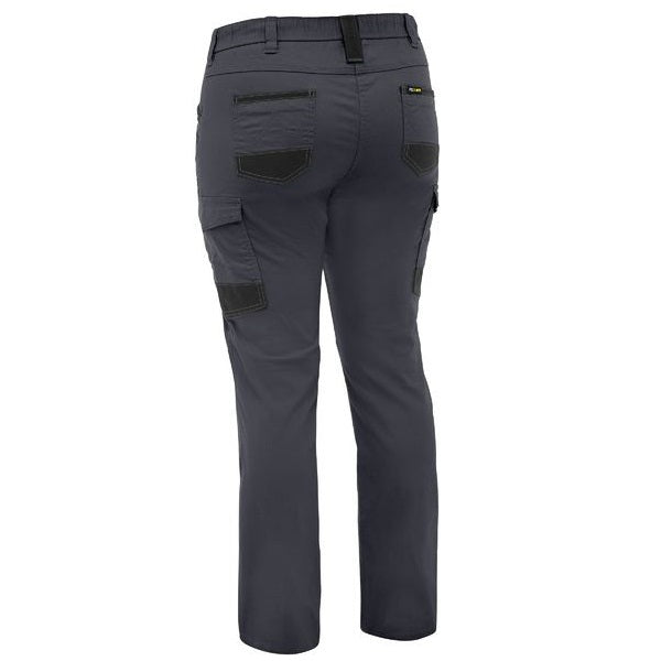 Bisley BPCL6338 Women's FLX & Move™ Stretch Canvas Elastic Waist Cargo Pants colour Charcoal - Back view