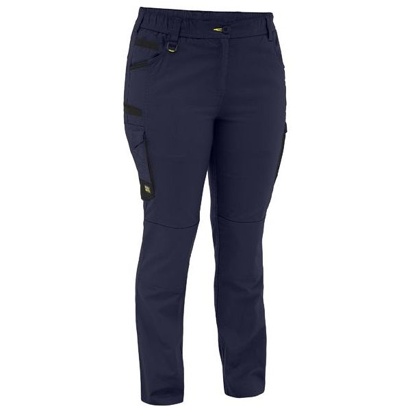 Bisley BPCL6338 Women's FLX & Move™ Stretch Canvas Elastic Waist Cargo Pants colour Navy - Front view