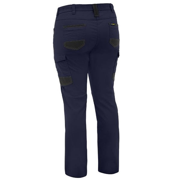 Bisley BPCL6338 Women's FLX & Move™ Stretch Canvas Elastic Waist Cargo Pants colour Navy - Back view