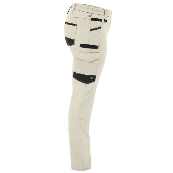 Bisley BPCL6338 Women's FLX & Move™ Stretch Canvas Elastic Waist Cargo Pants colour Stone - Side view