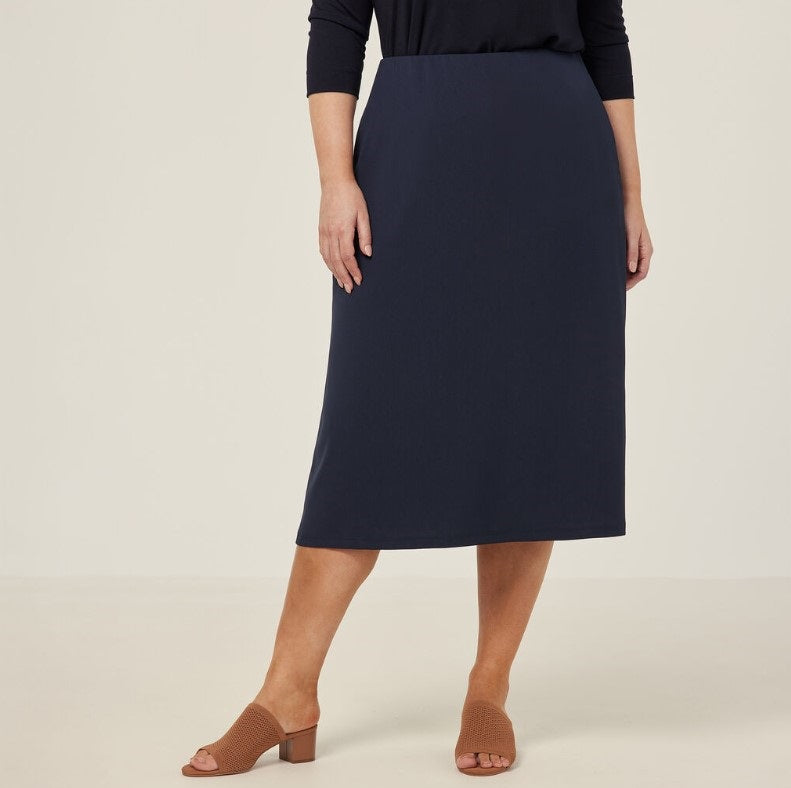 NNT CAT2RV Crepe Stretch Midi Length A-Line Skirt
