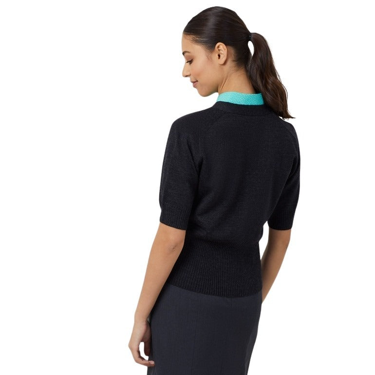 NNT CAT5CK Wool Rich Short Sleeve Cardigan