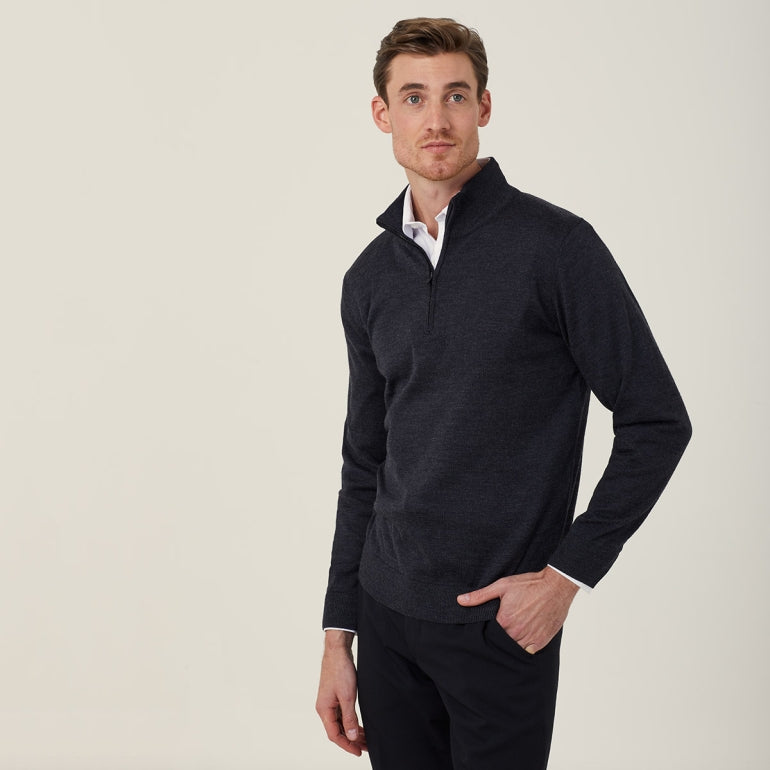 NNT CATE37 Long Sleeve Zip Neck Jumper