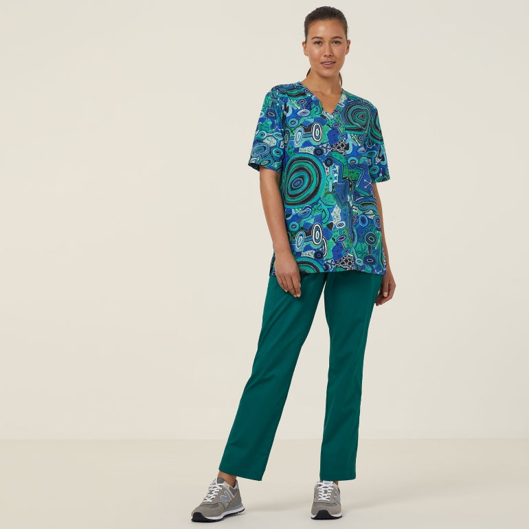 NNT CATRFR Warlu Indigenous Unisex Print Scrub Top