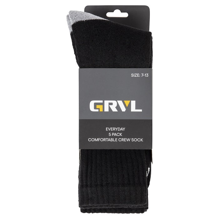 Grvl-S2 Everyday Crew 5 Pack Socks