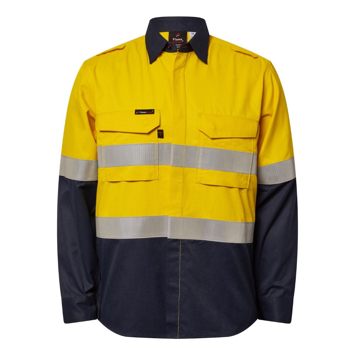 FlameBuster FSV014A Torrent HRC2 Mens HiVis 2-Tone Front Shirt with FR Reflective Tape