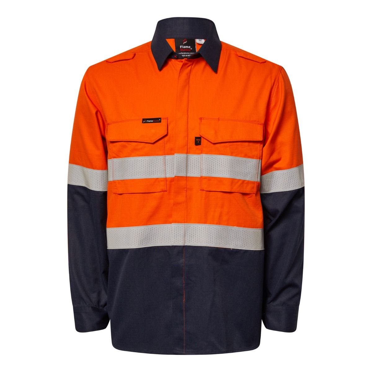 FlameBuster FSV014A Torrent HRC2 Mens HiVis 2-Tone Front Shirt with FR Reflective Tape