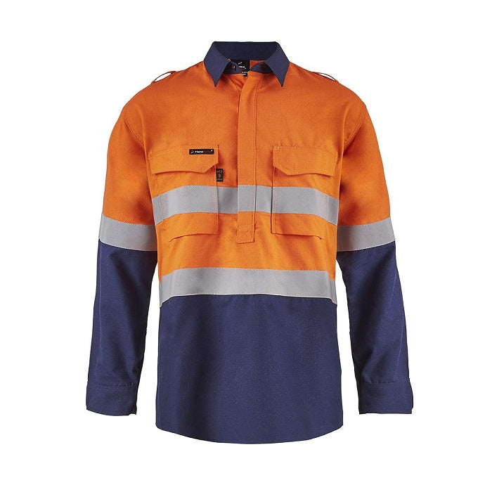 FlameBuster FSV015A Torrent HRC2 Mens HiVis Open Front Taped Shirt
