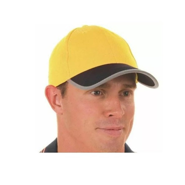 DNC H022 HiVis 2 Tone Cap with Reflective Trim & Velcro Strap