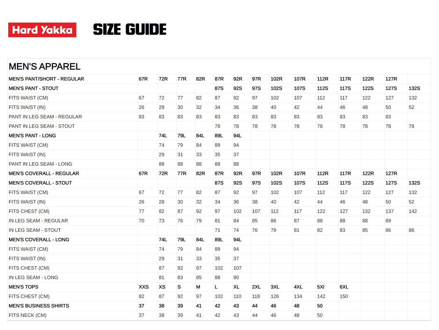 Size Chart