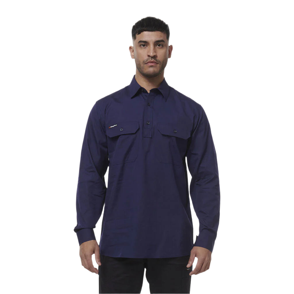 KingGee K14033 Mens Workcool Vented Closed Front Shirt Long Sleeve