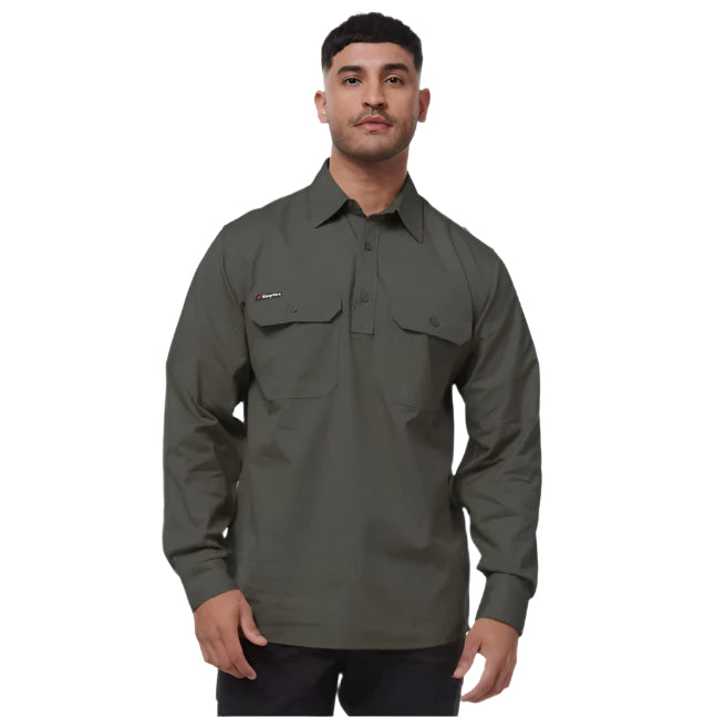KingGee K14033 Mens Workcool Vented Closed Front Shirt Long Sleeve