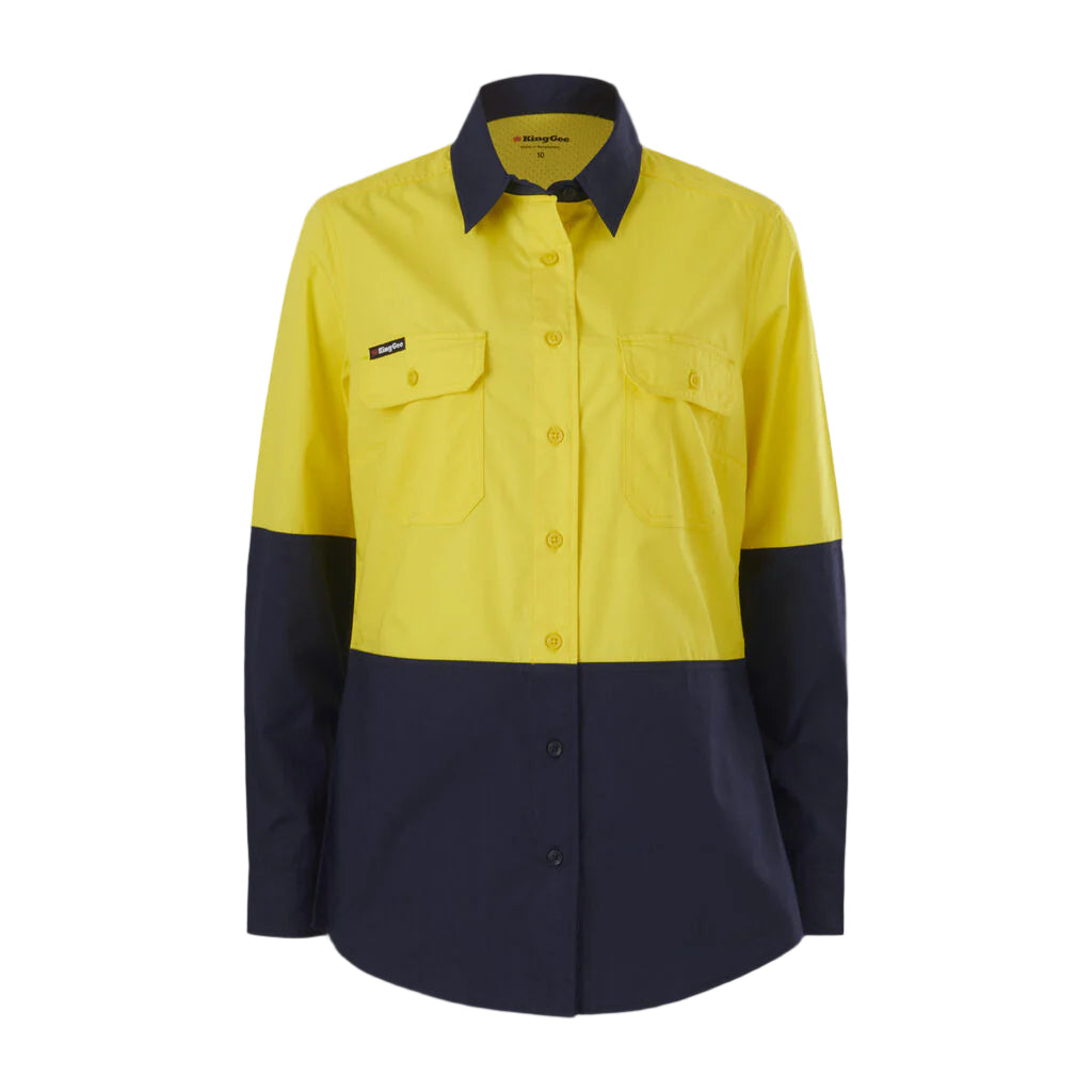 KingGee K44226 Women's Workcool Vented Spliced Shirt Long Sleeve