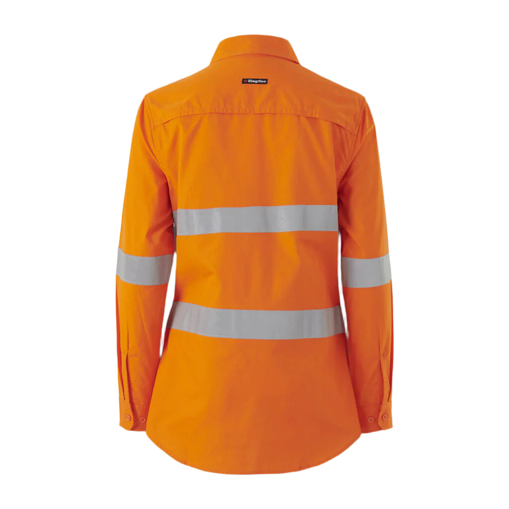 KingGee K44228 Womens Workcool Vented Spliced Closed Front Shirt Taped Long Sleeve