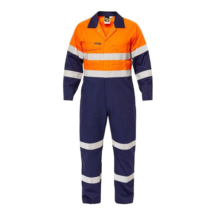 Workcraft WC3063 HiVis 2-Tone Cotton Drill Coverall with Industrial Laundry Reflective Tape