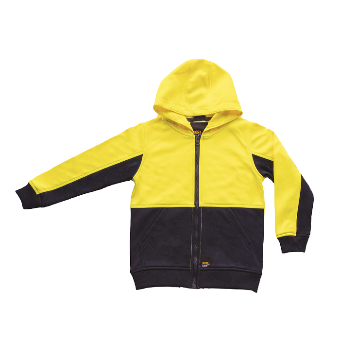 Workcraft WK8015 Ascent Kids HiiVis Hoodie Yellow colour