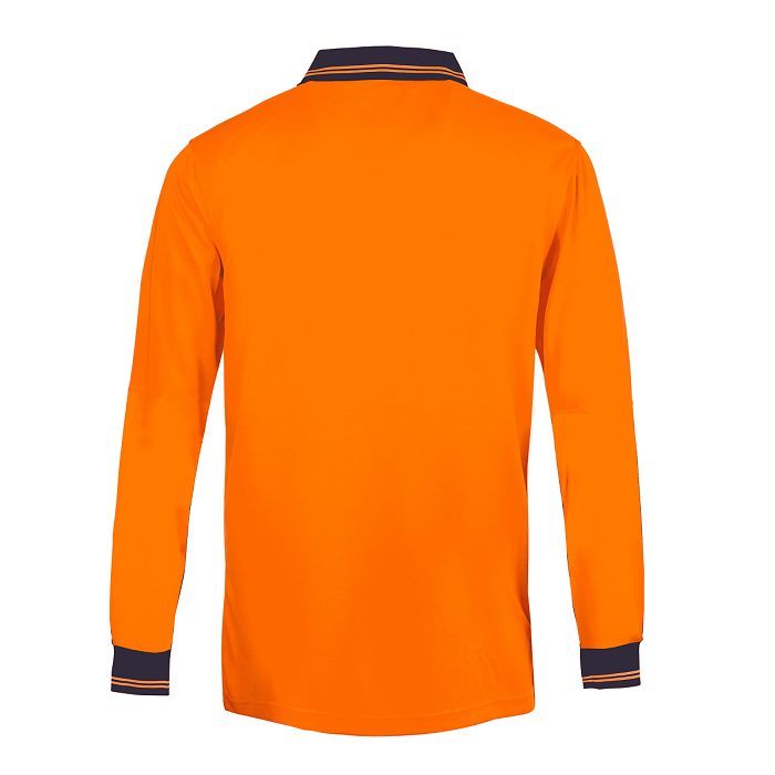 Workcraft WSP209 HiVis Lightweight L/S Micromesh Polo With Pocket