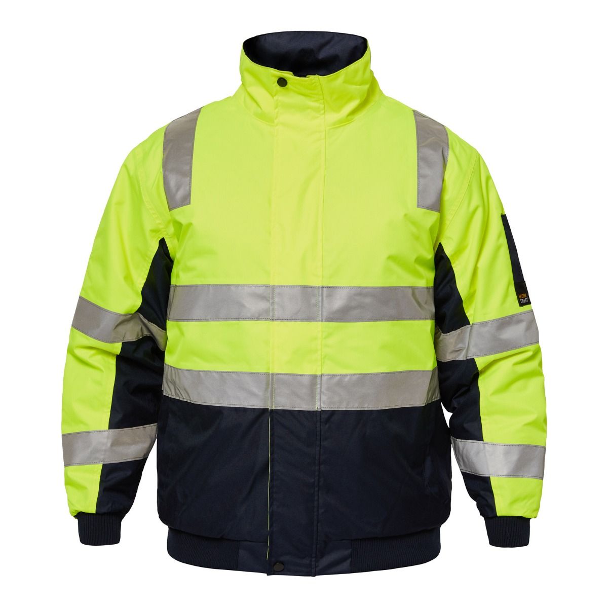 Workcraft WW9011 Typhoon HiVis Modern Bomber Jacket with Tape