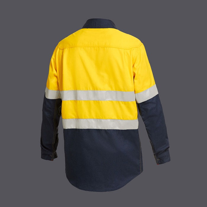 KingGee Y04350 Shieldtec FR Hivis 2tone Open Front Taped Shirt