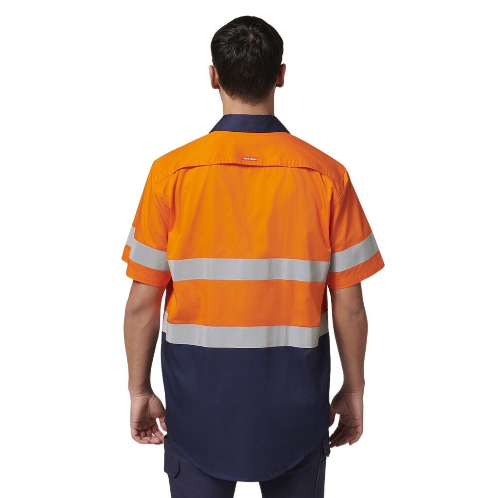 Hard Yakka Y07754 Short Sleeve Hi Vis 2 Tone Taped Vented Shirt