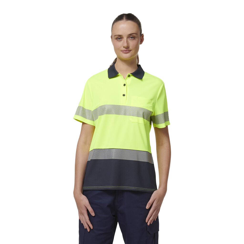 Hard Yakka Y08602 Womens Short Sleeve Hi Vis Taped Polo