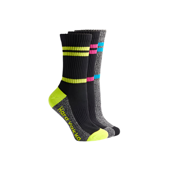 Hard Yakka Y20120 Womens Crew 3 Pack Work Sock Colou