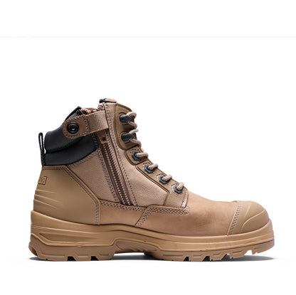 Stone Beige Scuff cap Redback CLZST Lynx Zip/Lace Composite Safety Boots