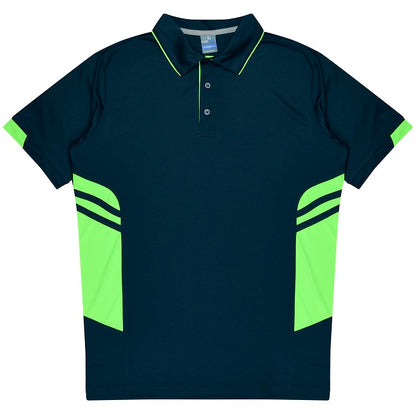 Aussie Pacific N1311 Tasman Mens Polo Navy/Neon Green