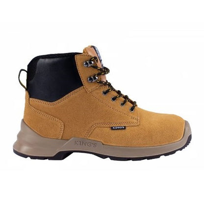 Kings 15-532Z Wheat Lace-Up Zip Sided Ankle Safety Boot