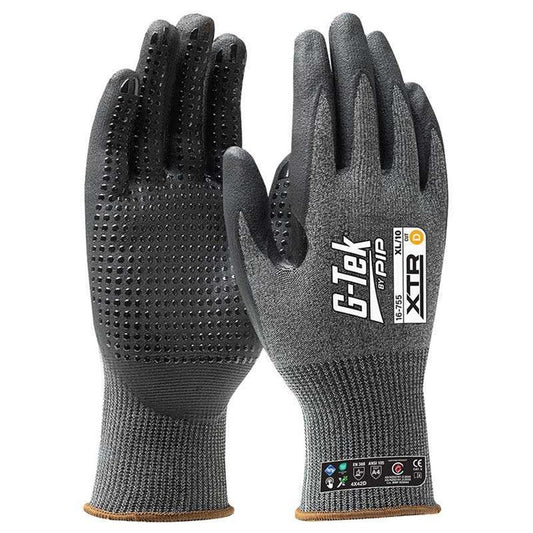 PIP 16-755 G-Tek Xtr 15G Cut D Palm Dip Dotted Glove