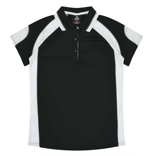 Aussie Pacific N2300 Murray Ladies Polo Black/White