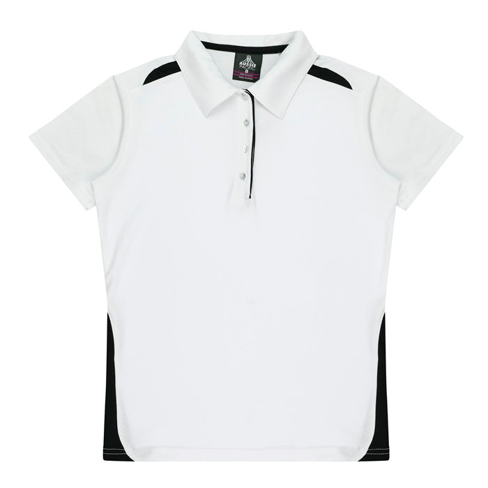 Aussie Pacific N2305 Paterson Ladies Polo Pacific White/Black