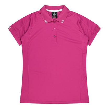 Aussie Pacific N2308 Flinders Ladies Polo Pink/White