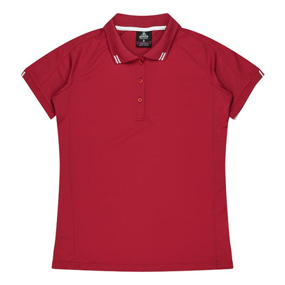 Aussie Pacific N2308 Flinders Ladies Polo Red/White