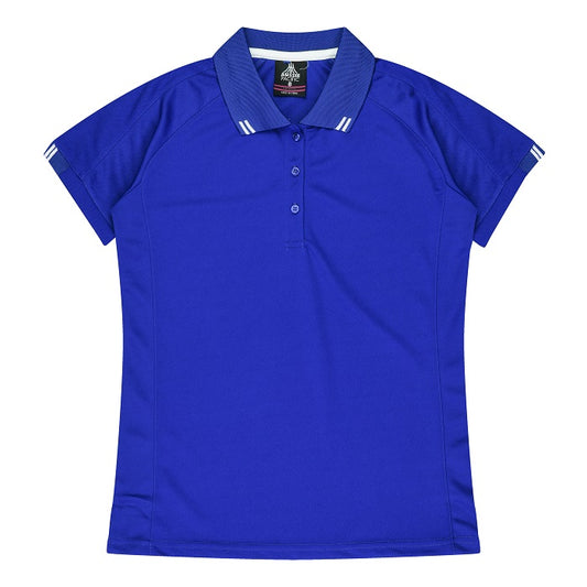 Aussie Pacific N2308 Flinders Ladies Polo Royal/White