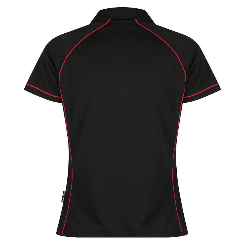 Aussie Pacific N2310 Endeavour Ladies Polo Black/Red