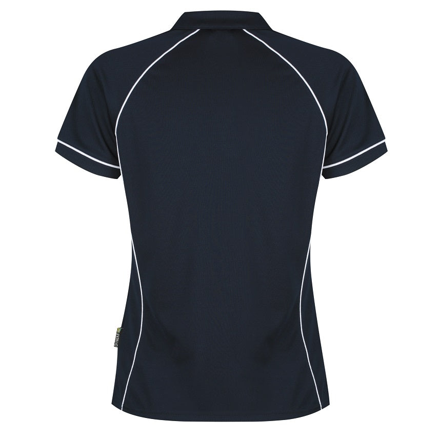 Aussie Pacific N2310 Endeavour Ladies Polo Navy/White - Back view