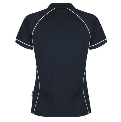 Aussie Pacific N2310 Endeavour Ladies Polo Navy/White - Back view