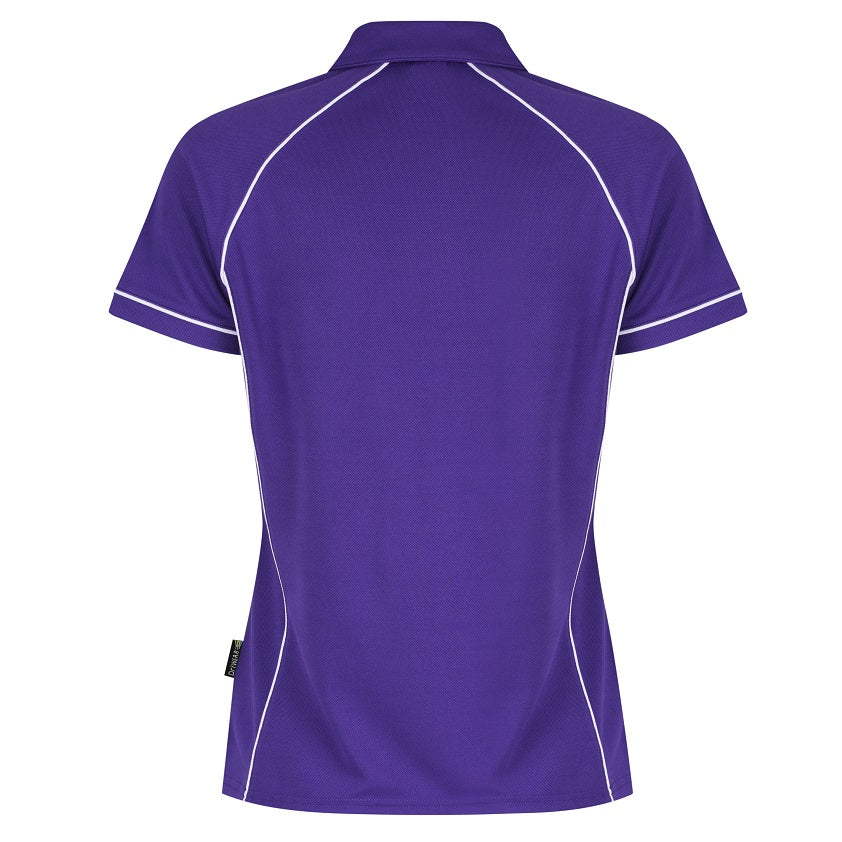 Aussie Pacific N2310 Endeavour Ladies Polo Purple/White - Back view