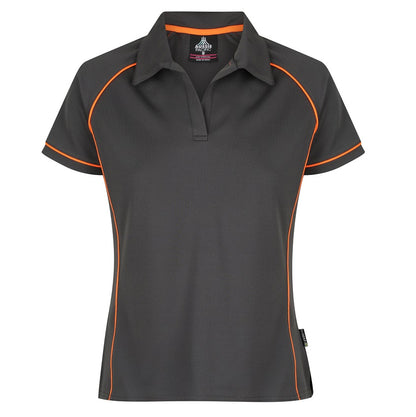 Aussie Pacific N2310 Endeavour Ladies Polo Slate/Orange