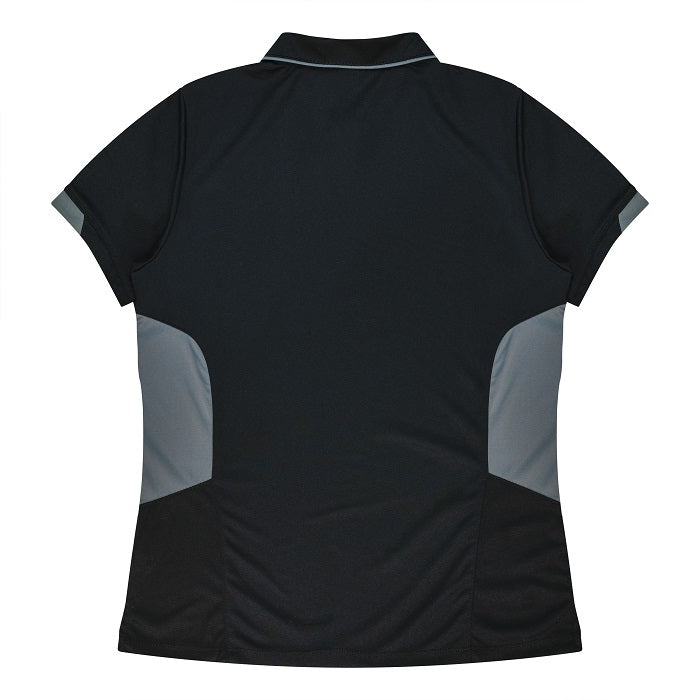 Aussie Pacific N2311 Tasman Ladies Polo Black/Ash