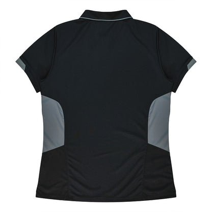 Aussie Pacific N2311 Tasman Ladies Polo Black/Ash